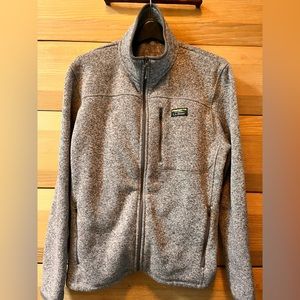 Men's Grey L.L.Bean Sweater Full-Zip Jacket